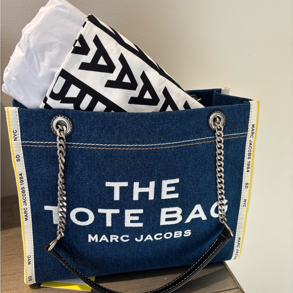 Marc Jacobs Denim Blue Tote Bag NEW! - Picture 11 of 12